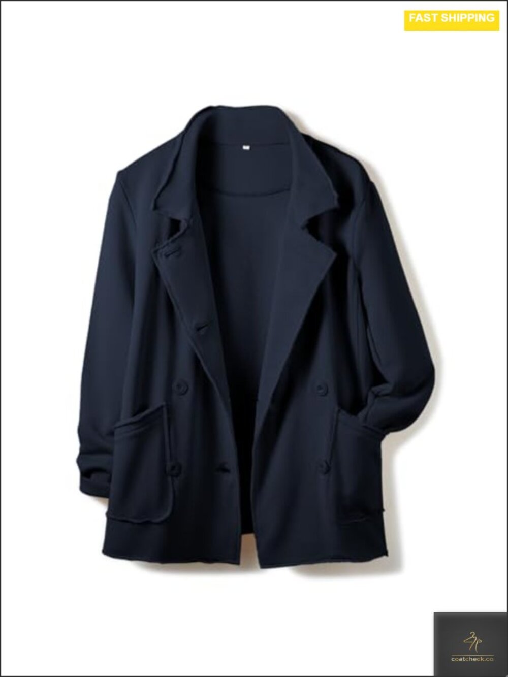 Women Double Breasted Fleece Lined Peacoat Cotton Relaxed Fit Fall Winter Jacket